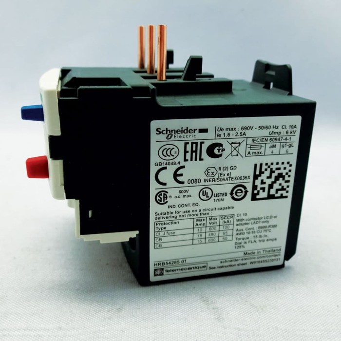 Jual !!!!!!] TOR Thermal Overload Relay LRD07 1,5A - 2,5A Schneider ...