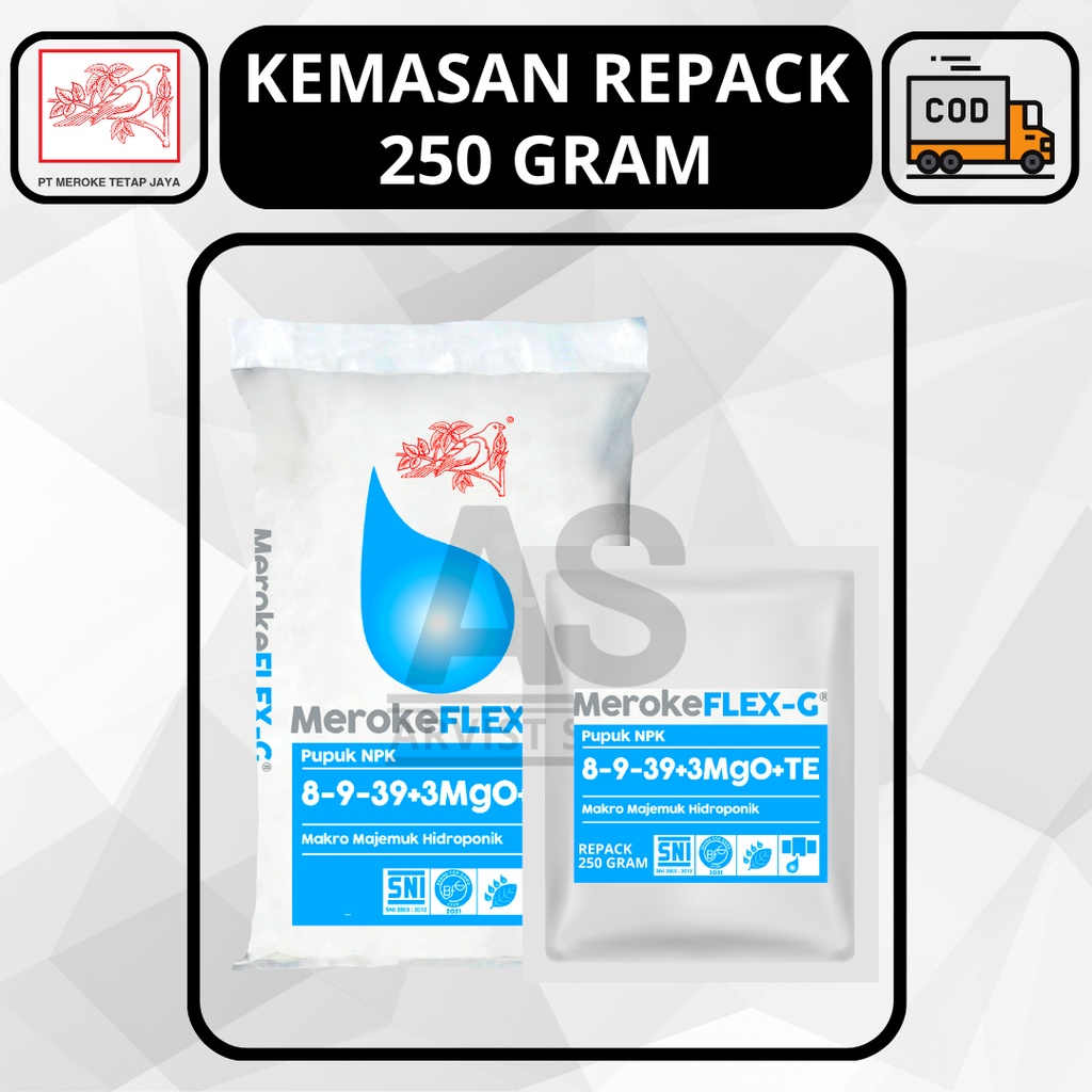 Pupuk MEROKE FLEX-G Kemasan Repack 250 Gram Hidroponik Pupuk NPK Makro Majemuk