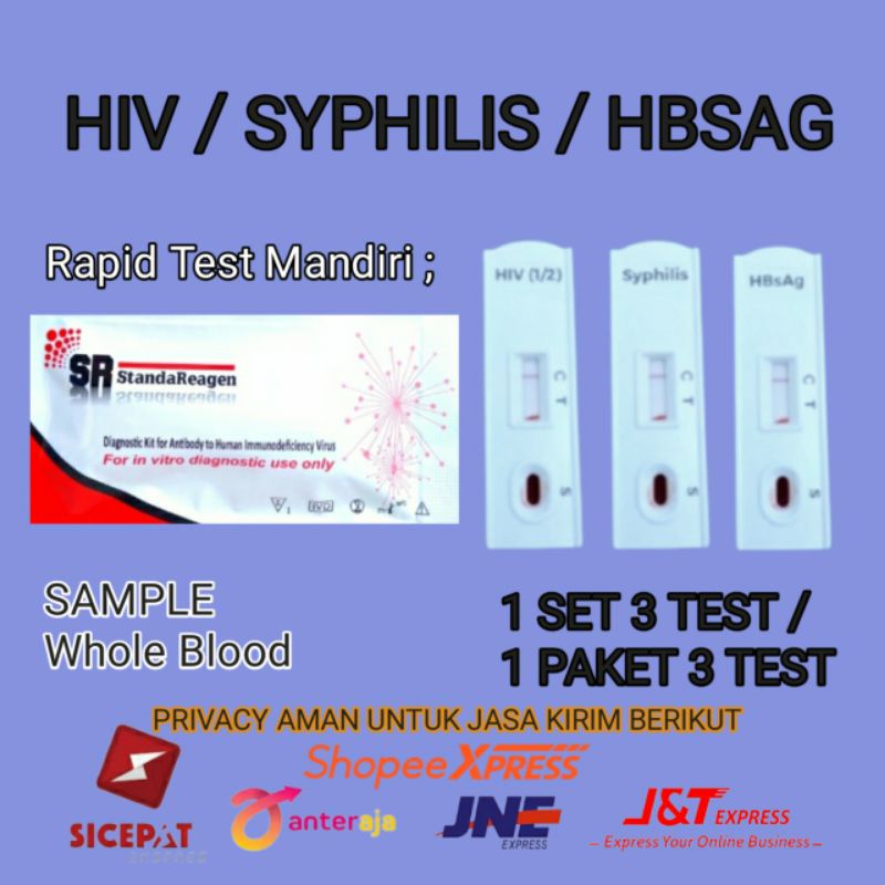 Jual Paket Lengkap Murah 3 Set HIV SYPHILIS HBSAG Card l 1 Set 3