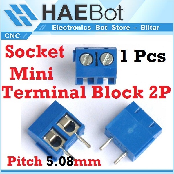 Jual [HAEBOT] Terminal Block Screw 2 Pin 250VAC 10A Penghubung PCB