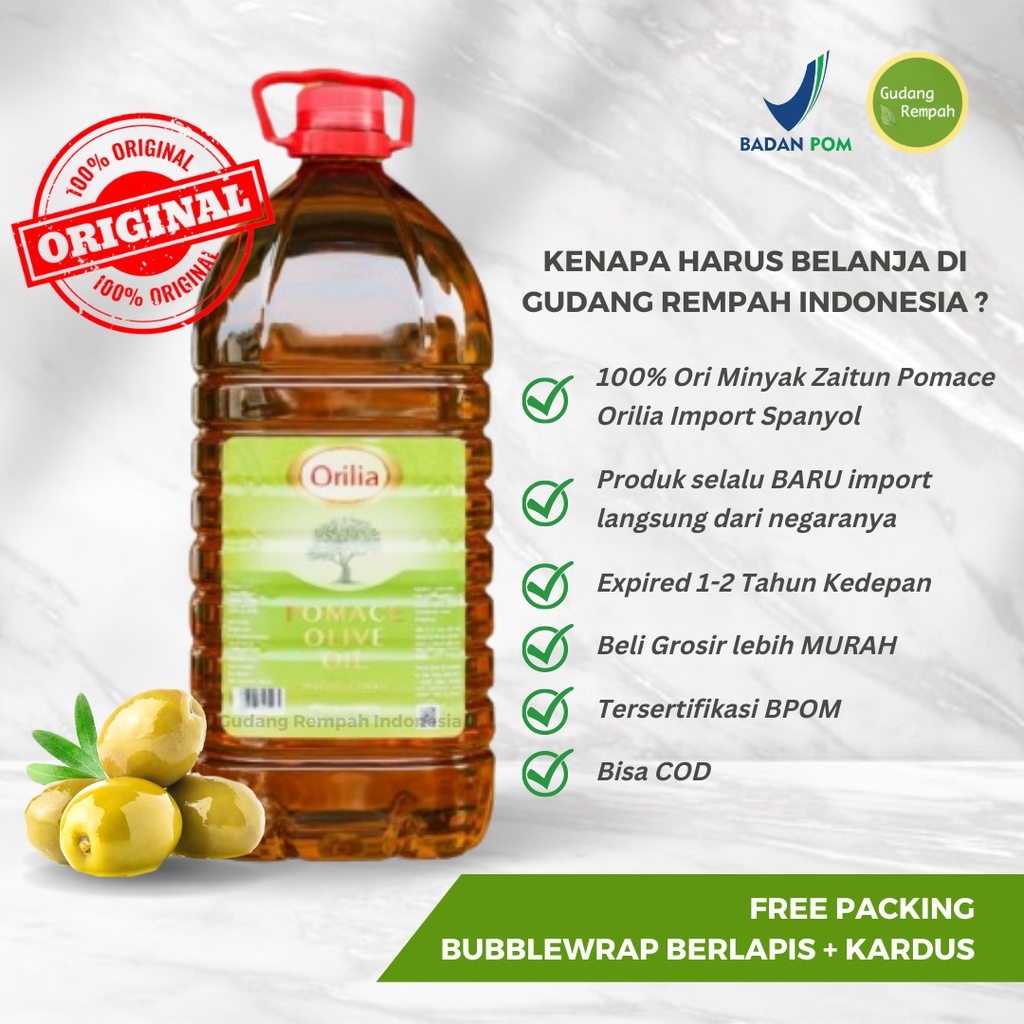 Jual [Original & Termurah] 5L Pomace Olive Oil Orilia Minyak Zaitun