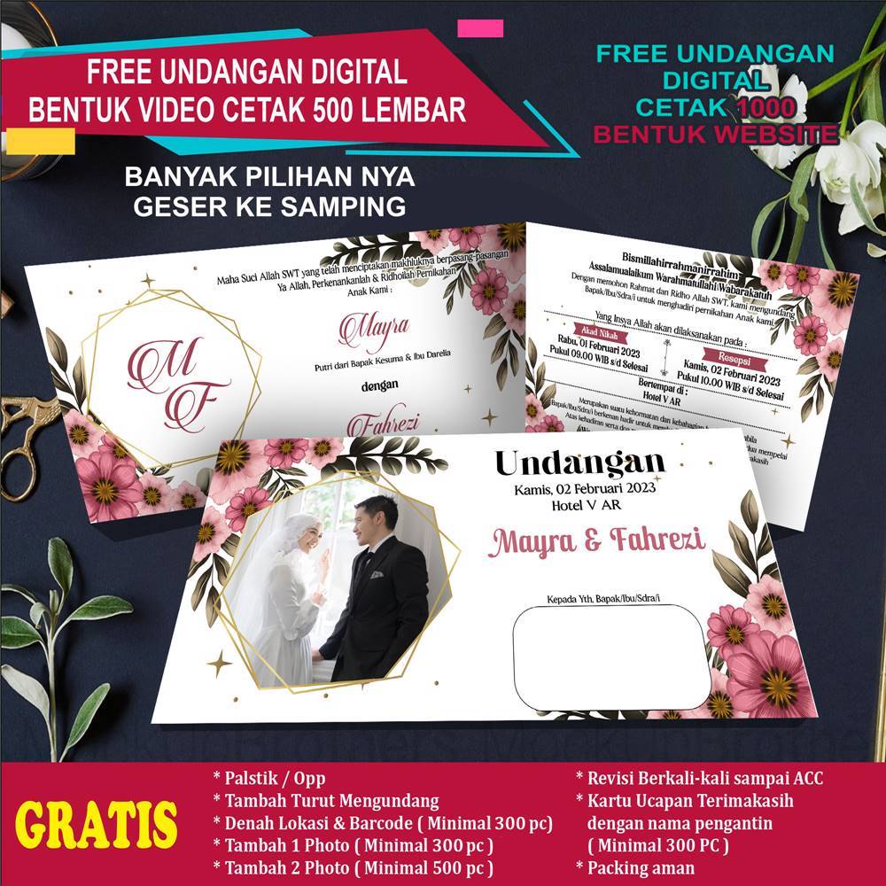 Jual Undangan Pernikahan / Undangan Pernikahan Aesthetic / Undangan ...