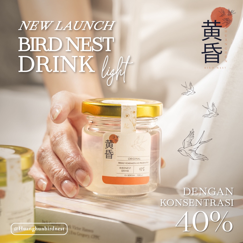 Jual HUANGHUN BIRDNEST DRINK LIGHT MINUMAN SARANG BURUNG WALET(100ml 40 bird nest) Shopee