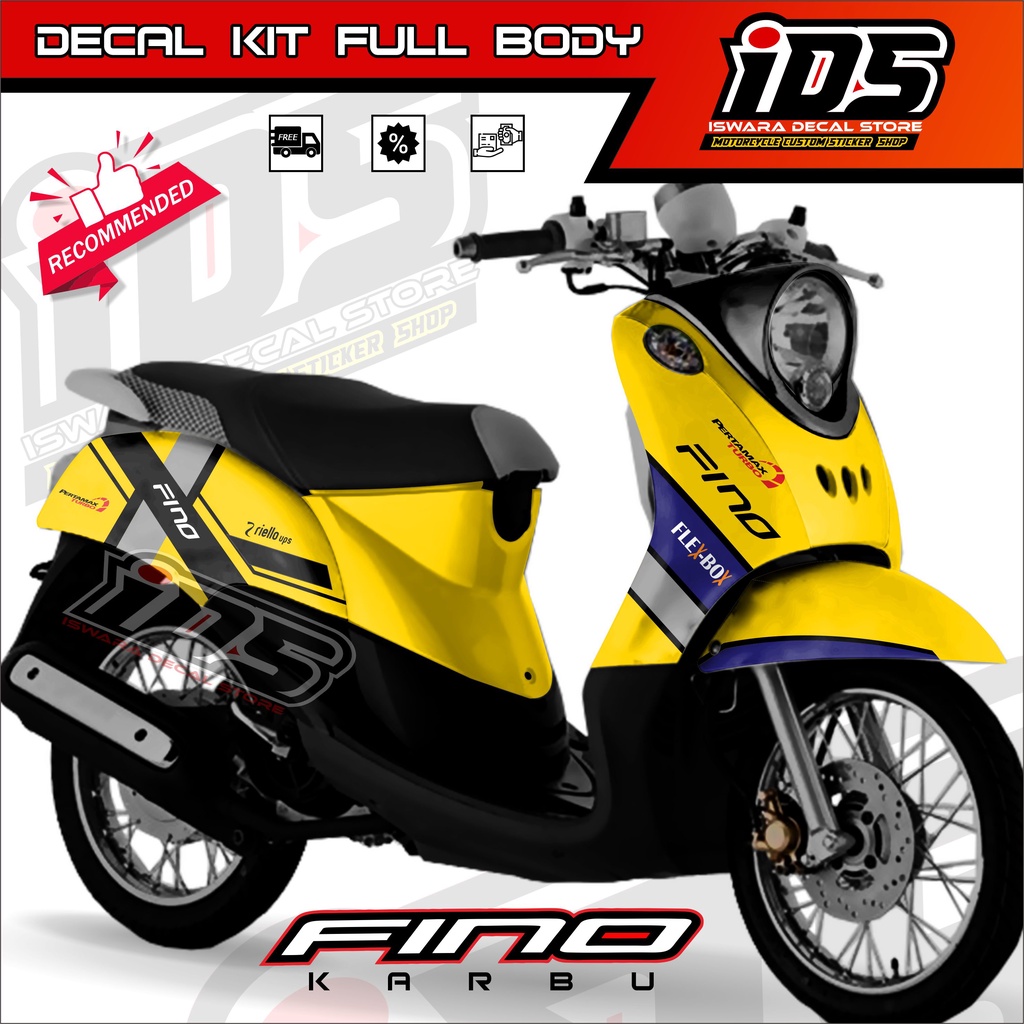 Jual Decal Stiker Fino Karbu Full Body Stiker Motor Yamaha Fino Karbu ...