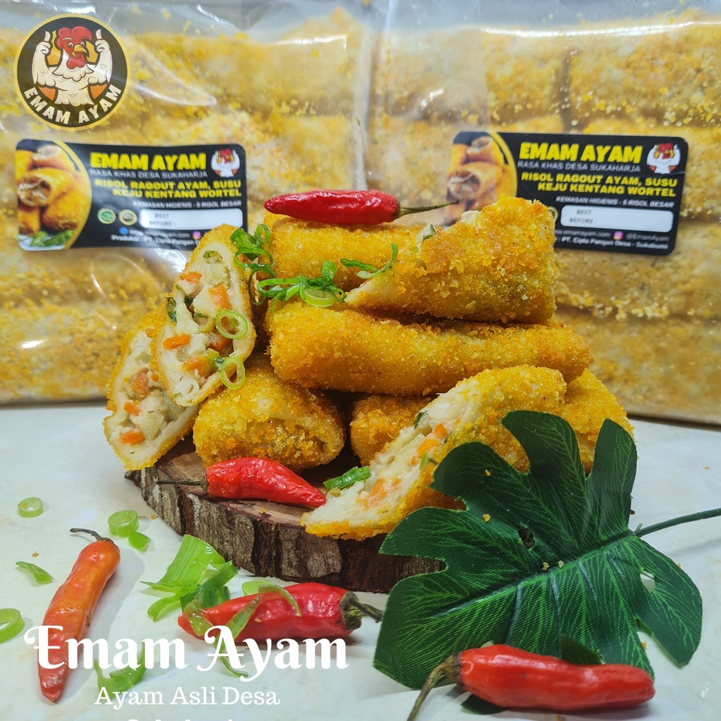 Jual Emam Ayam Risol Ragout Isi 8 Jumbo Premium Isi Daging Ayam Keju