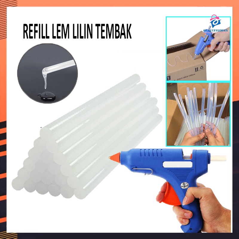 Jual Akacc Refill Lem Lilin Tembak Transparan Bening Lem Bakar Lem Tembak Glue Gun Stick