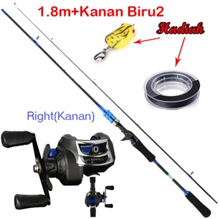 FRRTC Fishing Set 1.65m/1.8m Spinning Fishing Rod and Reel Set 2 Sections  Carbon Fiber Fishing Rod and 13BB Fishing Reel Joran Pancing Full SET-EVA  Hand 1.65M-5.5kaki