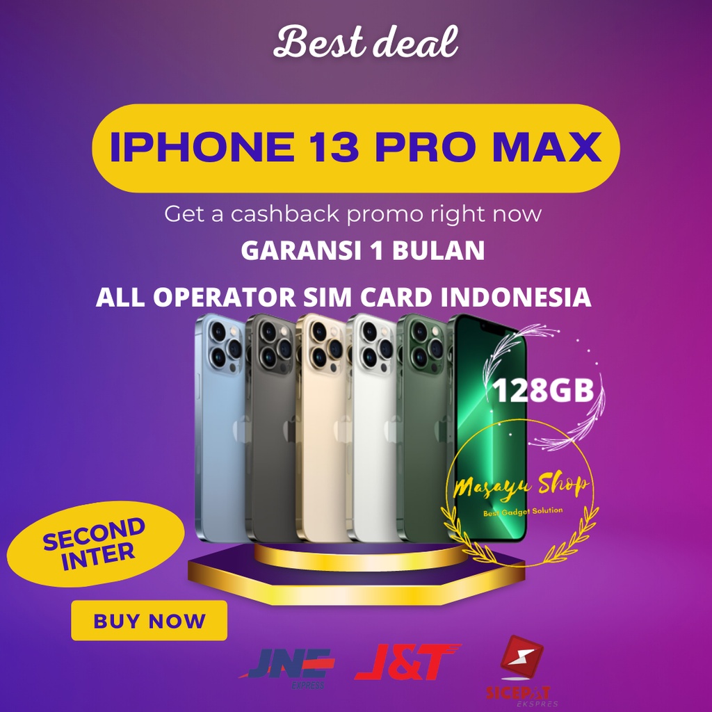 Jual IPhone 13 Pro Max 128Gb Ex Inter Second Bekas Original | Shopee ...