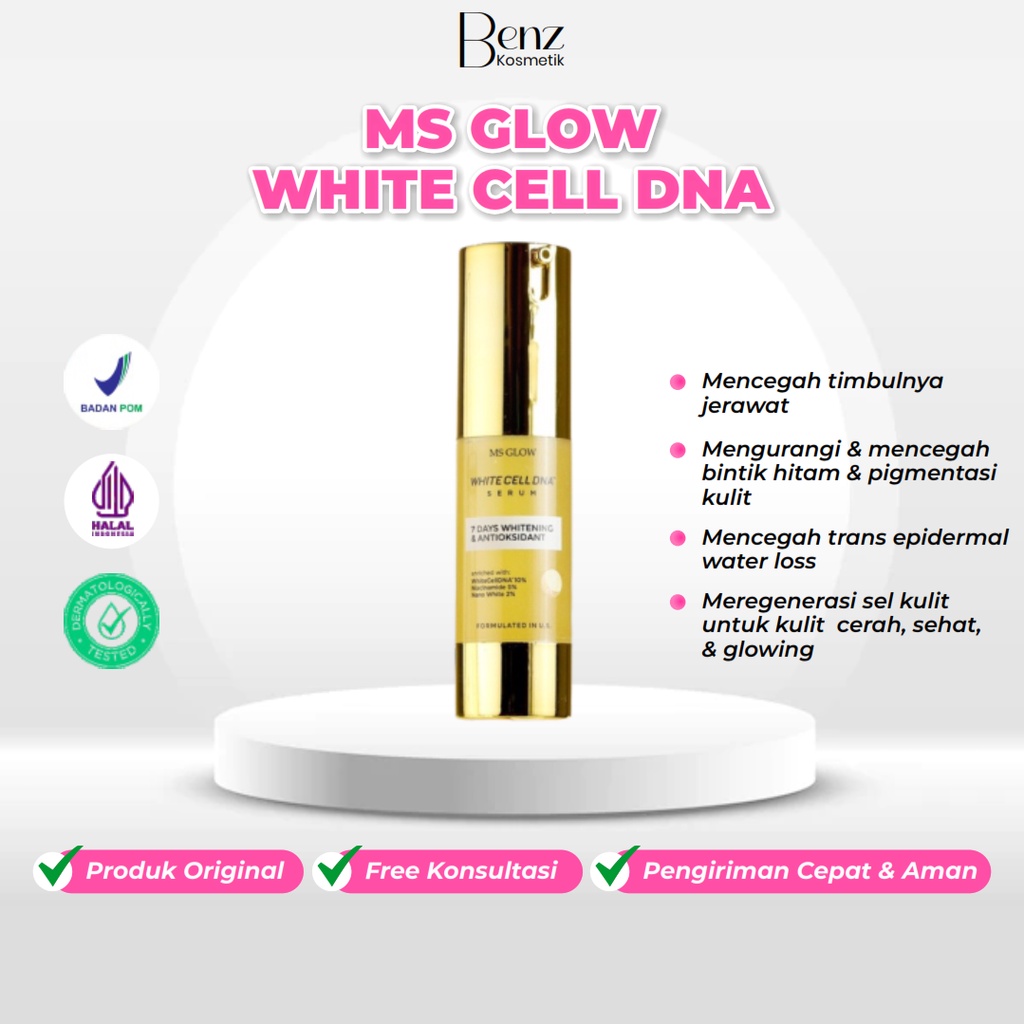 Jual Ms Glow Serum White Cell Dna Skincare Whitening Brightening ...