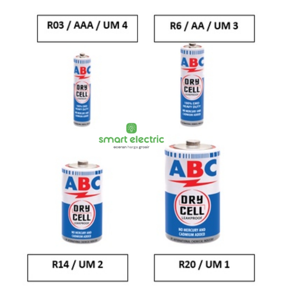 Jual Baterai ABC Tanggung R14 UM 2 3/4 Batere Original Tahan Lama ...
