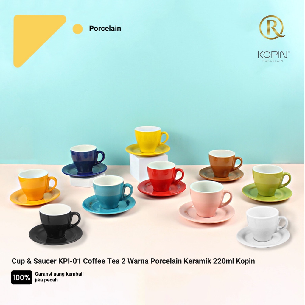 Jual Cup And Saucer Kpi 01 Coffee Tea 2 Warna Porcelain Keramik 220ml Kopin Shopee Indonesia 0109