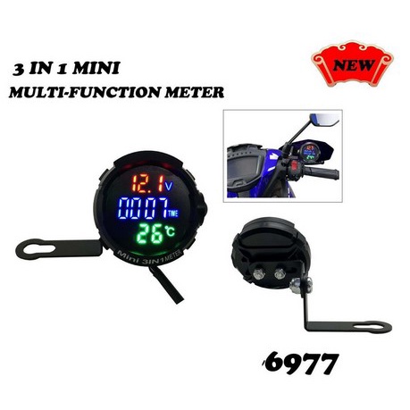 Jual volt meter sepeda motor mini 3 volt meter for motorcycle volt ...