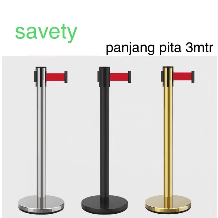 Jual Skat Pita 3mtr Tiang Antrian Tiang Pembatas Pembatas Antrian Stainless Shopee Indonesia 1883