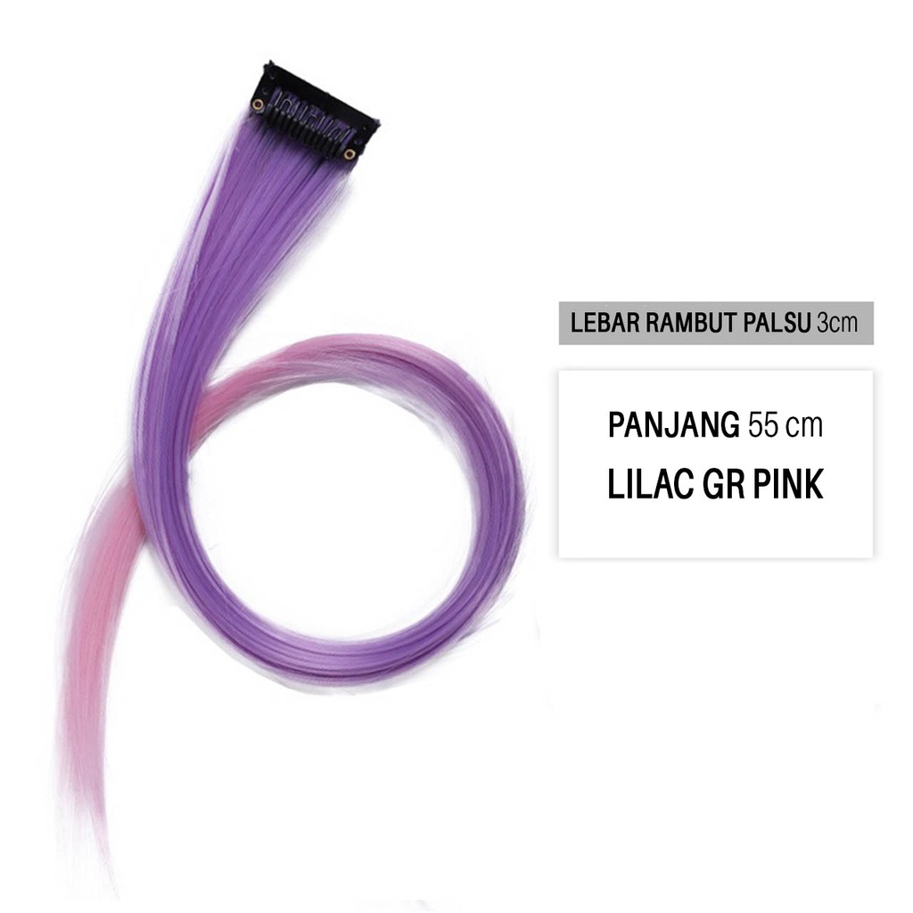 Jual Rambut palsu extension hair clip aesthetic cute jepit panjang ...
