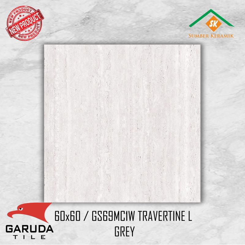 Jual Granite lantai 60x60 GS69MC1W Travertine l grey / Garuda tile