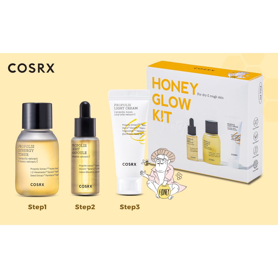 Jual COSRX Honey Glow Kit - Full Fit Propolis Trial Kit (3 Step ...