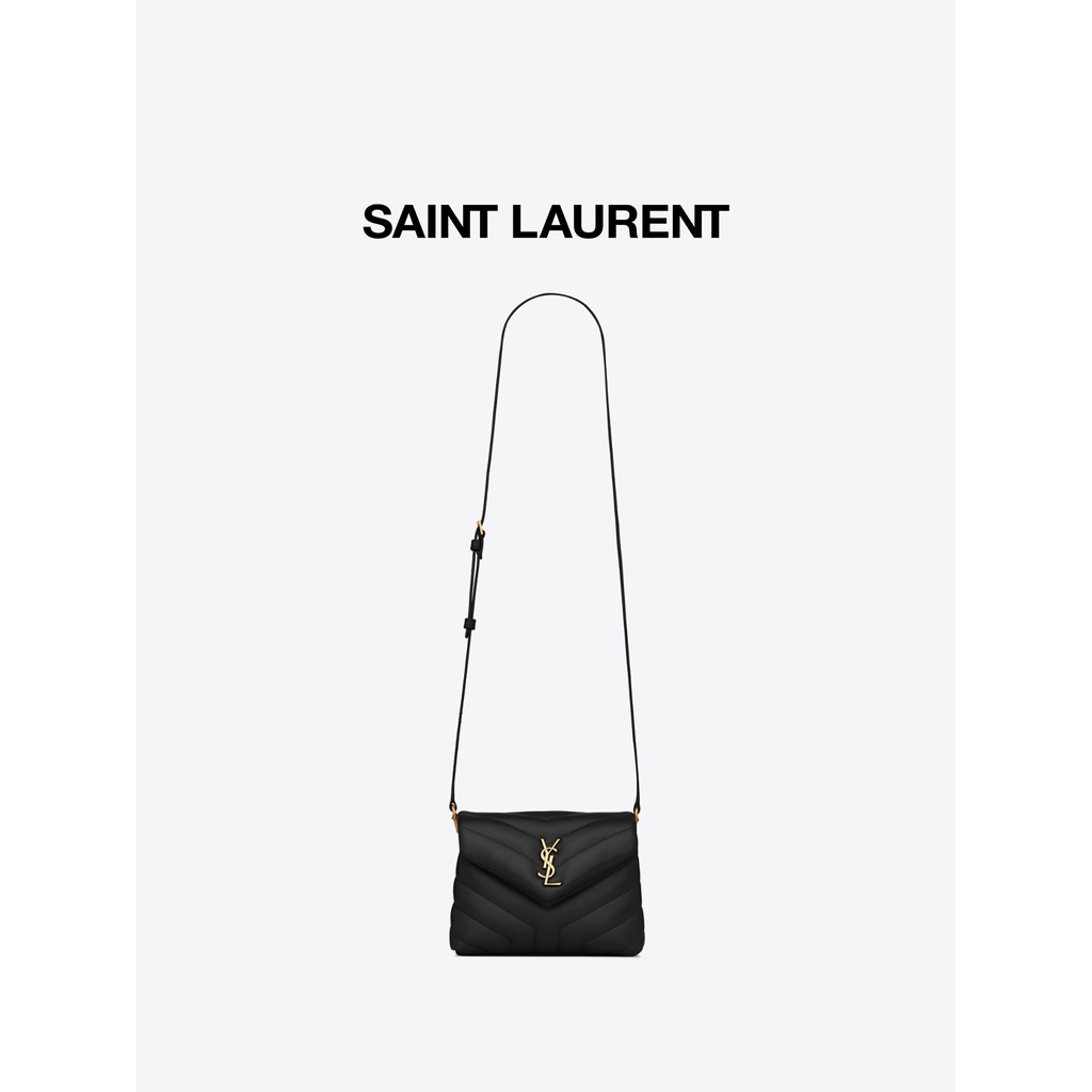 Jual YSL/Saint Laurent Women's Black LOULOU Leather Small Shoulder Bag YSL Bag Shoulder Bag