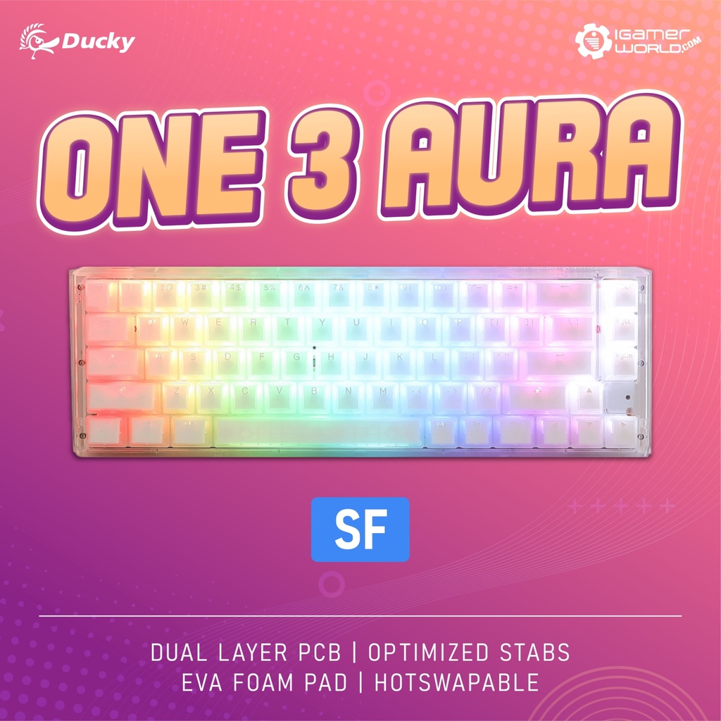 Jual Ducky One 3 SF Aura White Hotswap RGB LED DBS PBT Mechanical ...