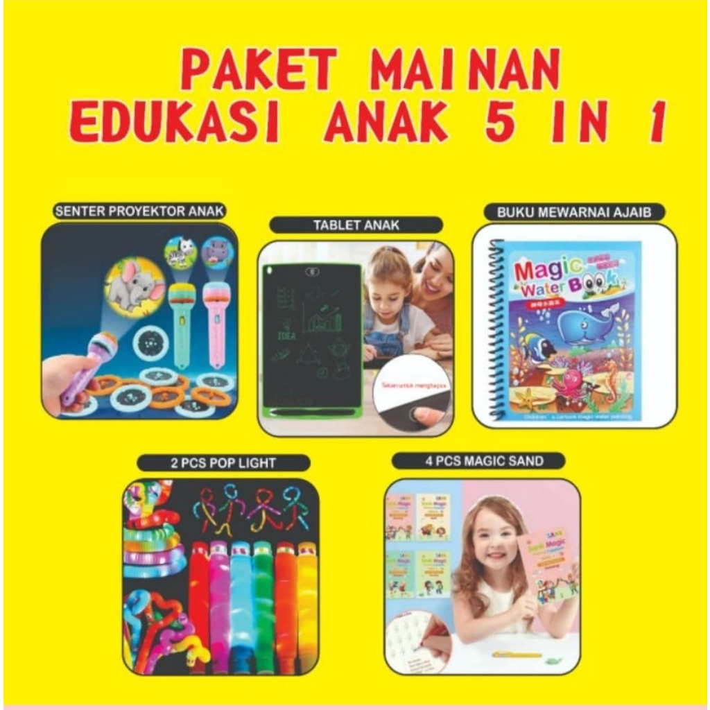 Jual Paket Edukasi Belajar Anak 5 In 1 / Paket Belajar Dan Bermain Anak ...