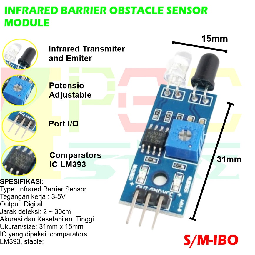 Jual INFRARED BARRIER OBSTACLE SENSOR MODULE | Shopee Indonesia