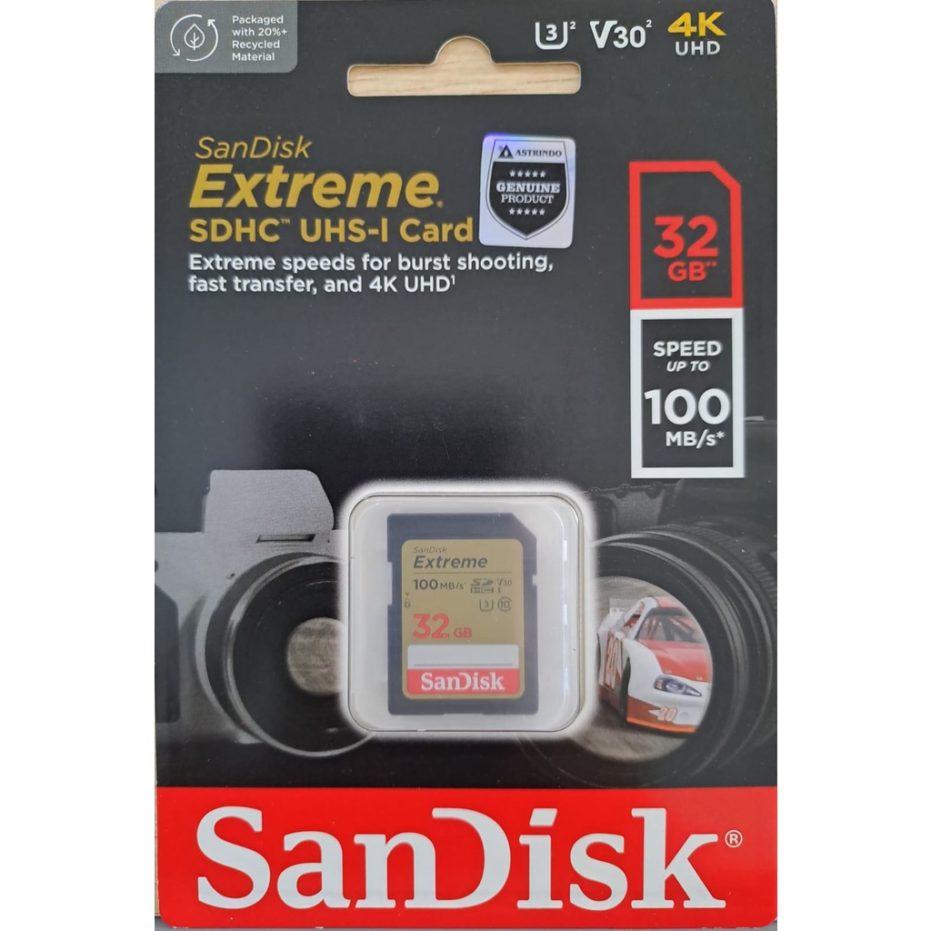 Jual SanDisk Extreme SDHC SDXC UHS-I Card 32GB 64GB 128GB 256GB