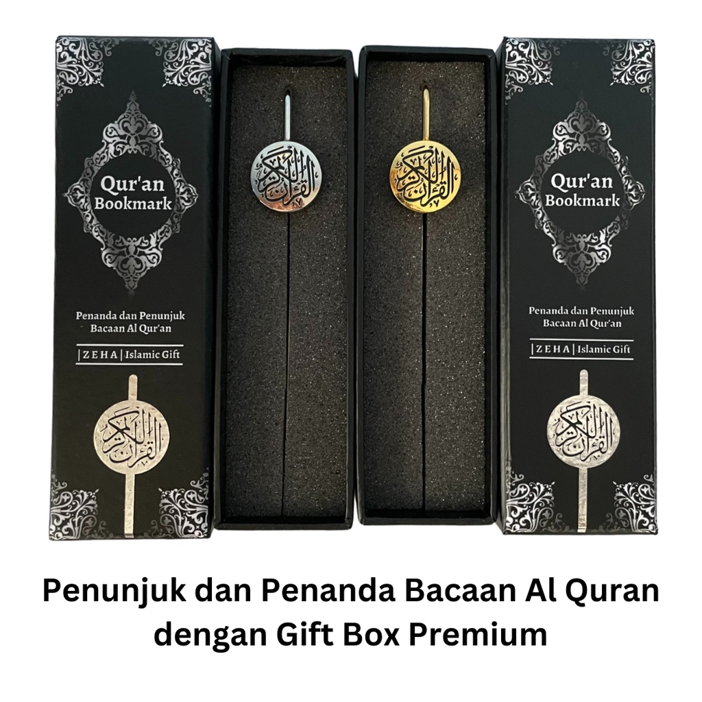 Jual Quran Bookmark Penanda Al Quran bahan Logam Alloy dengan Gift Box ...