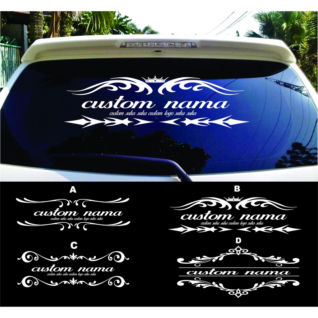 Jual Stiker Kaca Belakang Mobil Stiker Body Mobil Custom Nama Mobil 