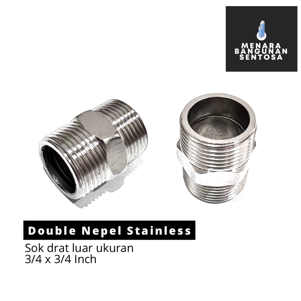 Jual Double Nepel Stainless Inch Sock Neple Sambungan Pipa Sok