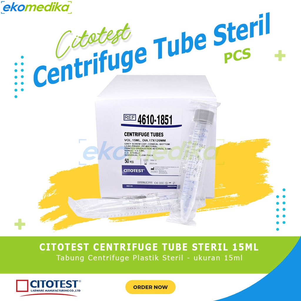 Jual Tabung Centrifuge Steril 15ml CITOTEST Centrifuge Conical Falcon ...