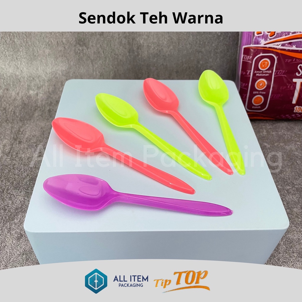 Jual Sendok Teh Plastik Tiptop Warna Acak Tea Spoon Pcs Shopee