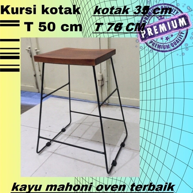 Jual Kursi Cafe Kotak 30x30 Kayu Mahoni Oven Bangku Baso Bangku Cafe