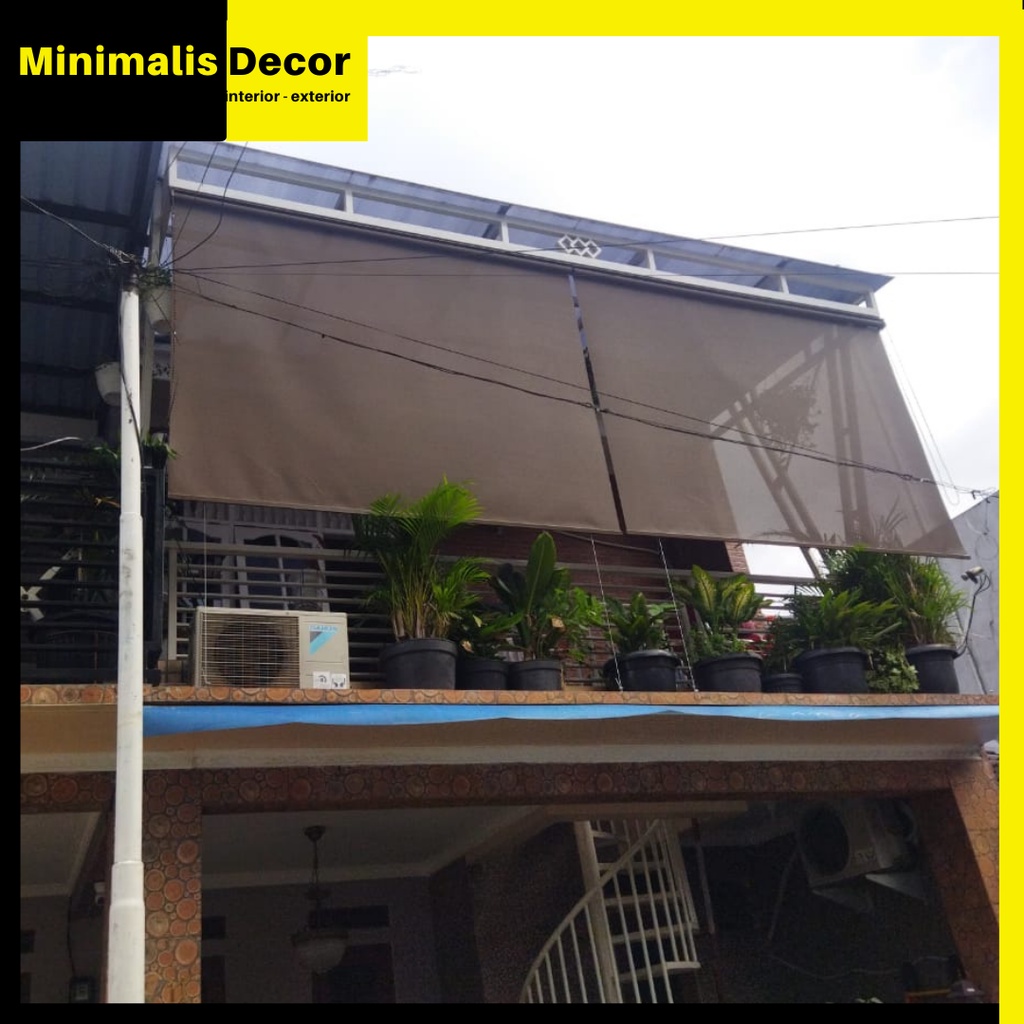 Jual Tirai Gulung Outdoor Suntex Blind Exterior Tampis Air Hujan Dan Panas Matahari Shopee 4636