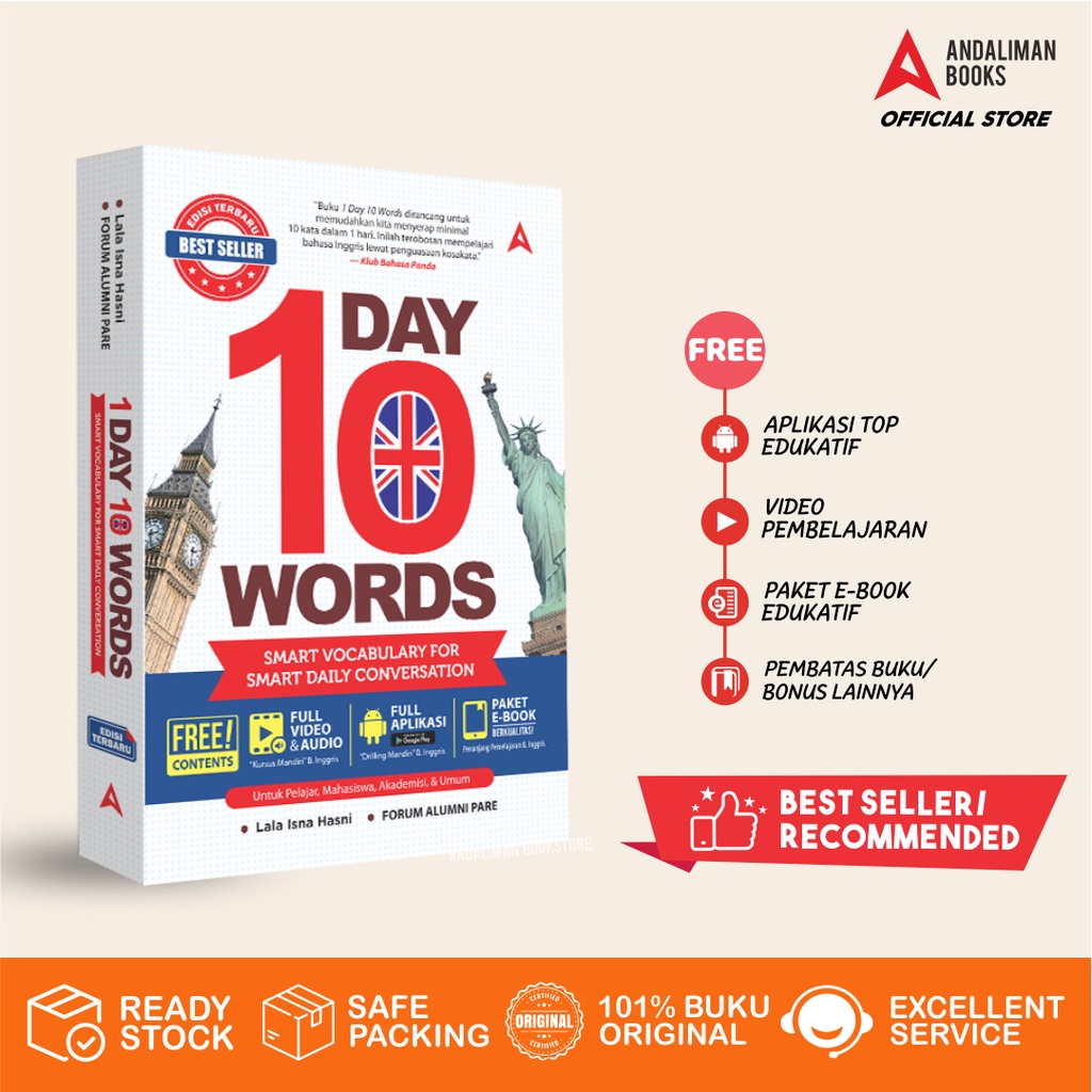 Jual Buku VOCABULARY B.INGGRIS-1 Day 10 Words Edisi Terbaru | Shopee ...