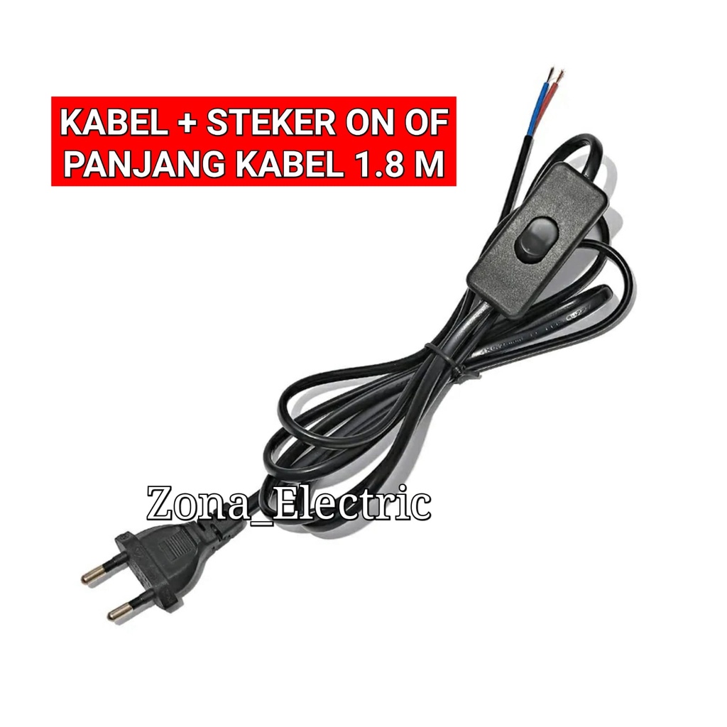 Jual KABEL + STEKER + SAKLAR ON OF / COLOKAN KABEL POWER BUNTUNG ...