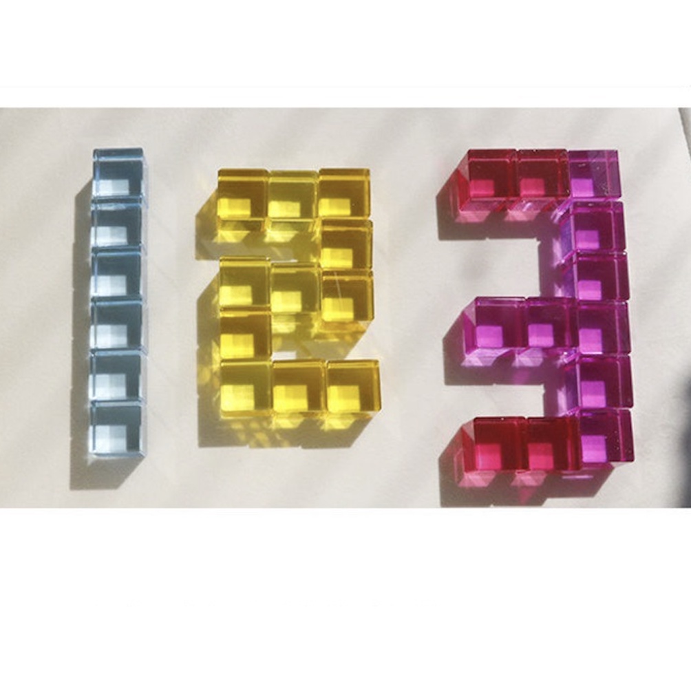 Jual MALOTOYS - Lucent Cubes Gem Blocks Color Transparent Acrylic Cubes ...