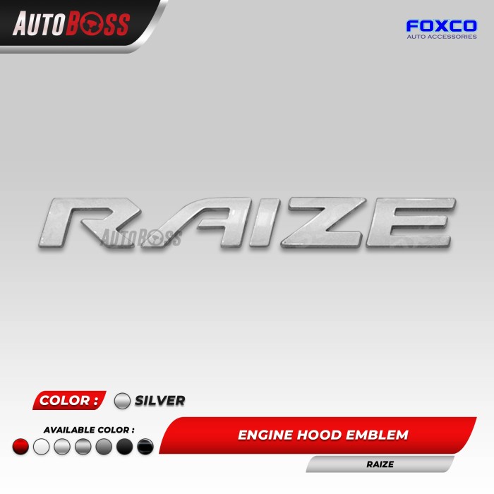 Jual Foxco Engine Hood Emblem Kap Tutup Mesin Toyota Raize Shopee Indonesia