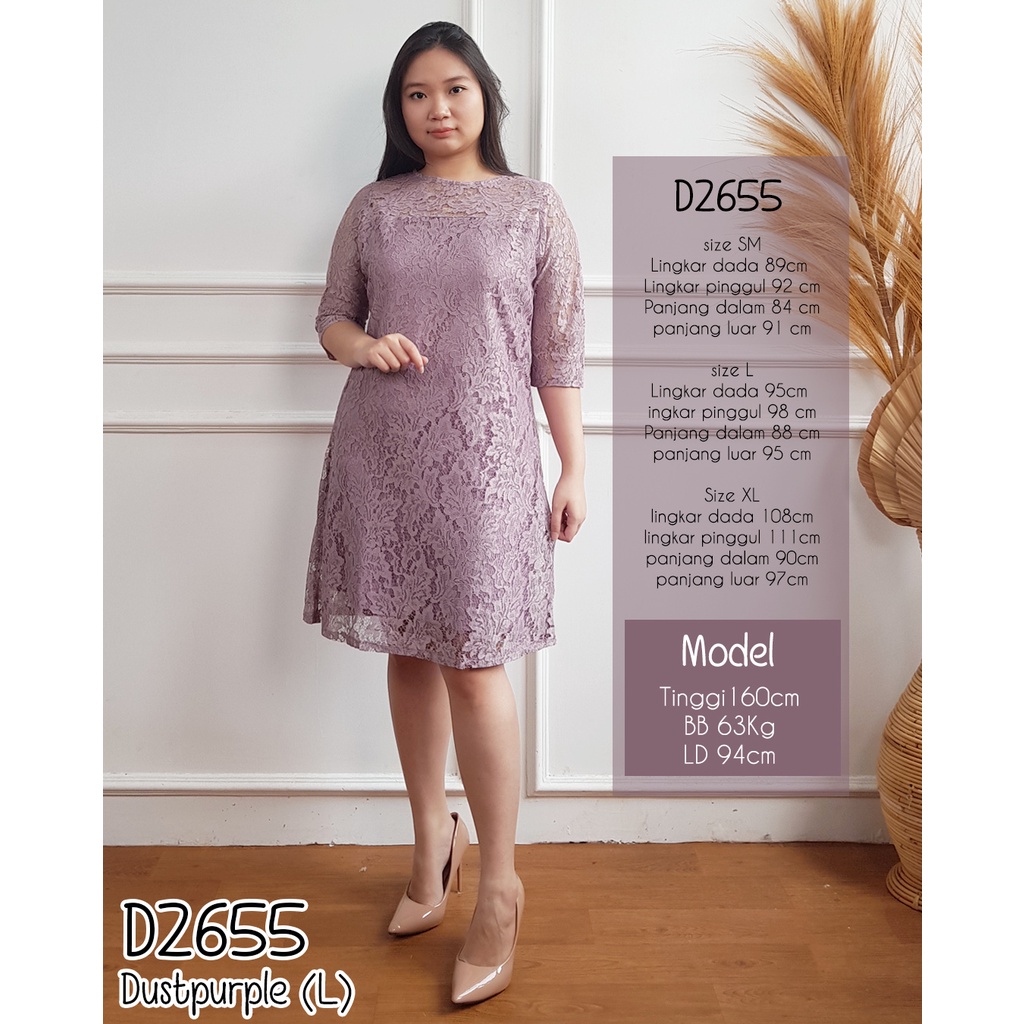 Jual MISSOL D2655 dress brukat casual mewah available M, L, dan XL