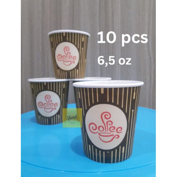 Jual Paper Cup 6,5 oz - Cup Kertas Putih Motif - isi 10 pcs | Shopee ...