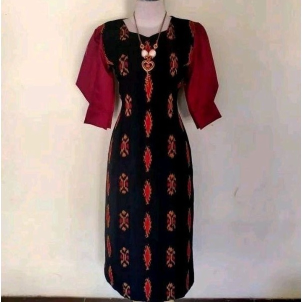 Jual DRESS TENUN WANITA BAJU KONDANGAN KEKINIAN | Shopee Indonesia