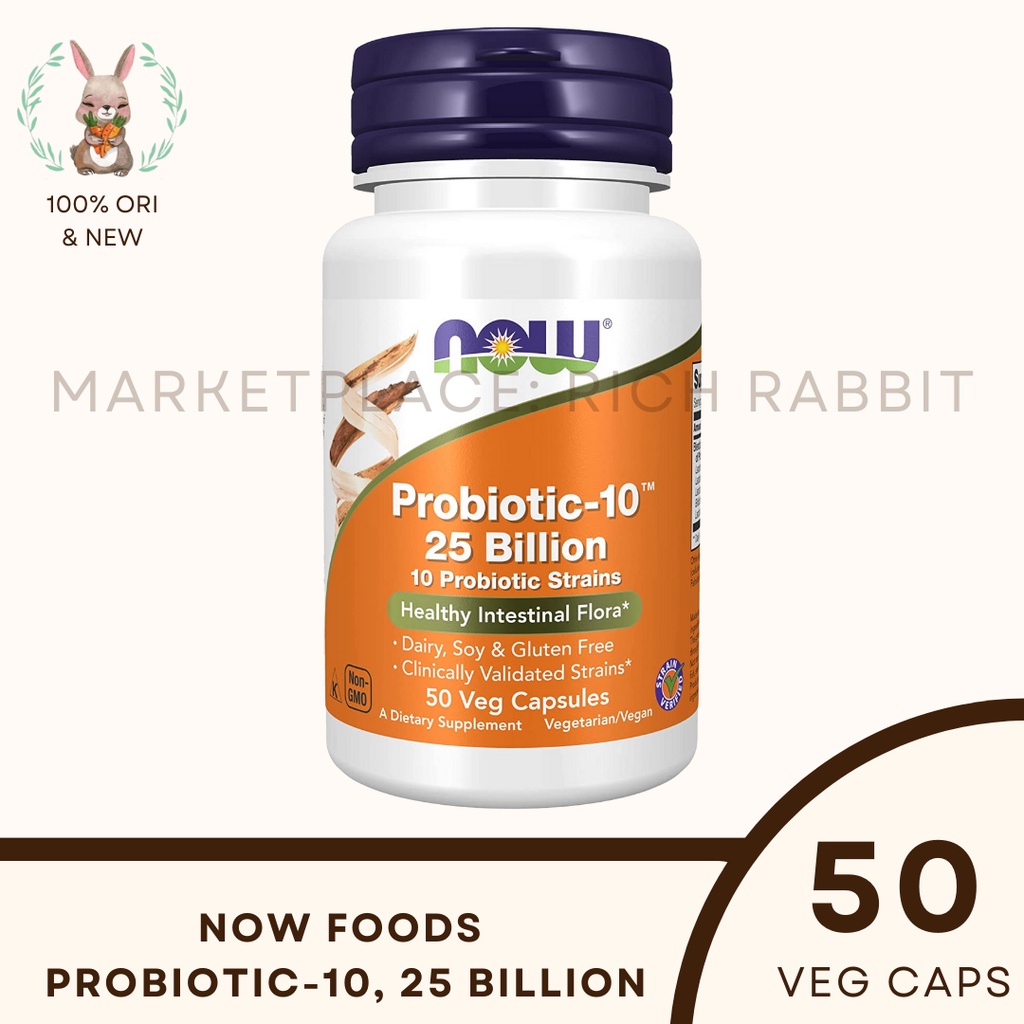 Jual Now Foods NowFoods Probiotic-10 Probiotic 10 25 Billion 50 Veg ...