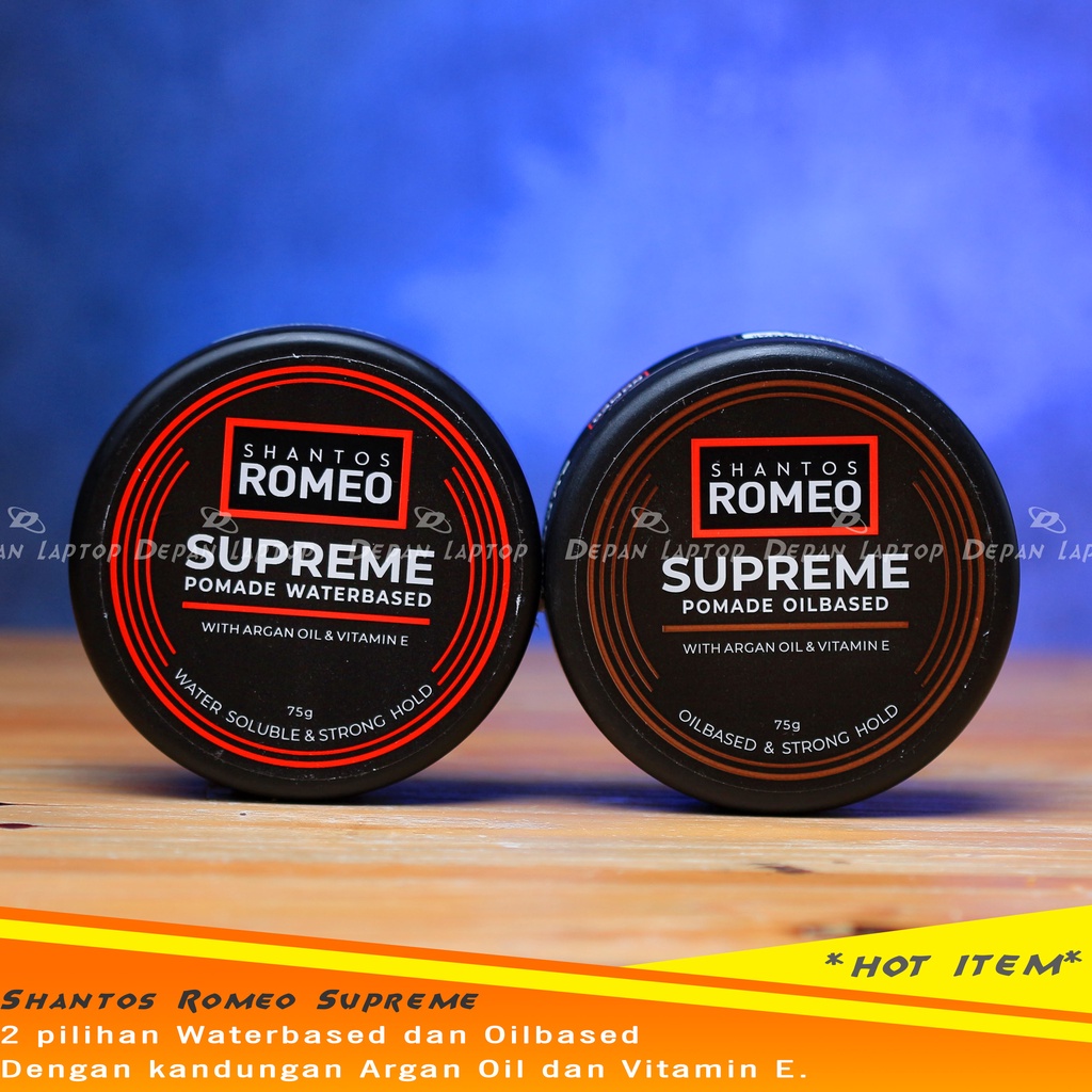 Jual Shantos Romeo Supreme Pomade Oilbased Waterbased with Argan Oil ...