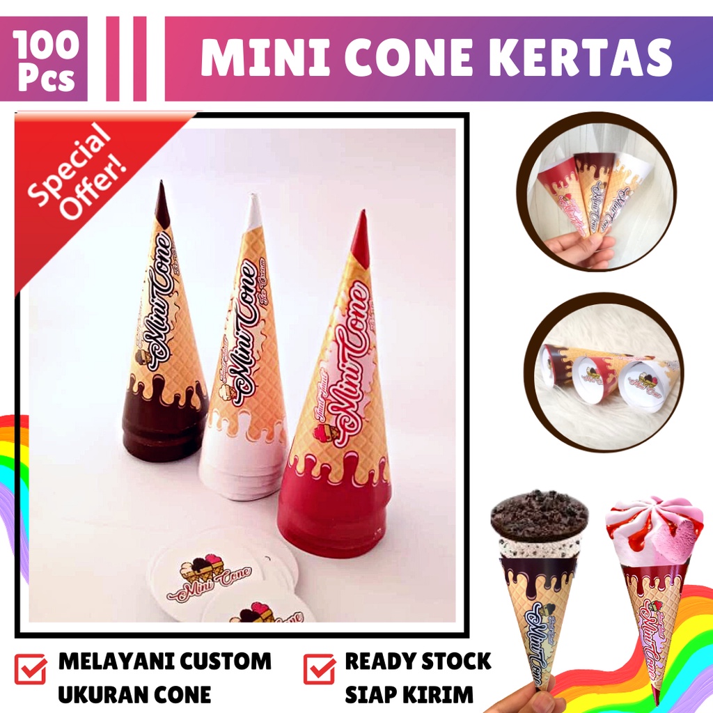 Jual KERTAS CONE / MINI CONE ICE CREAM / ICE CREAM CONE / ES KRIM