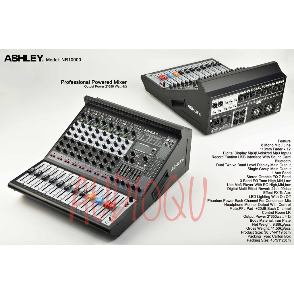 Jual POWER MIXER ASHLEY NR 10000 ORIGINAL NR10000 8 CHANNEL 1200 WATT