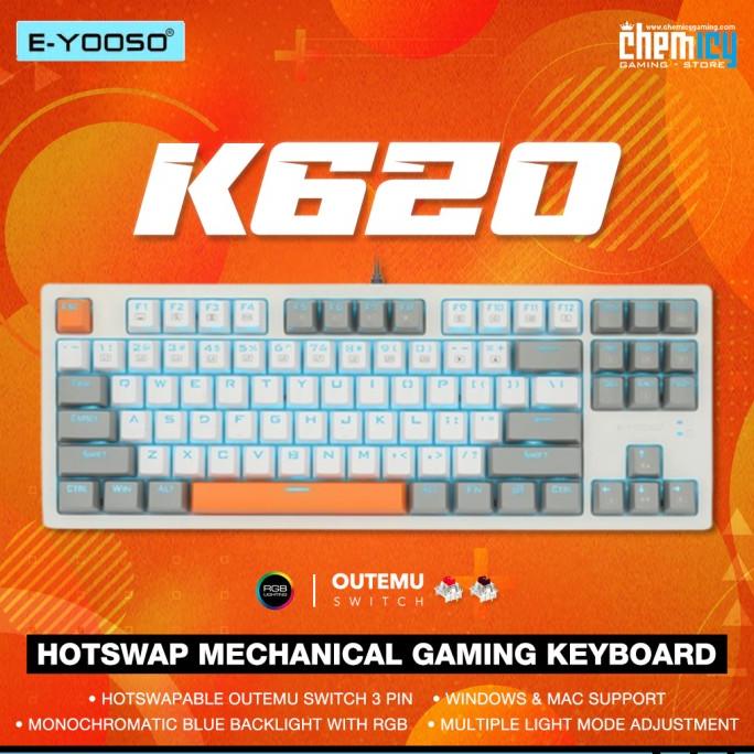 Jual E-YOOSO K620 87% TKL RGB Hotswap Mechanical Gaming Keyboard ...