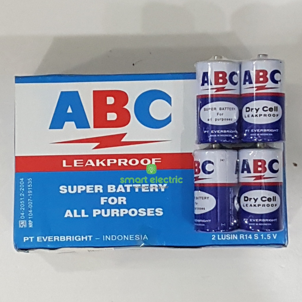 Jual Baterai ABC Tanggung R14 UM 2 3/4 Batere Original Tahan Lama ...