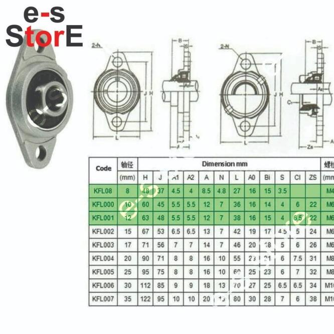 Jual 3D Printer T8-8 Lead Screw L 300Mm Nut Bearing Block Kfl Coupling ...