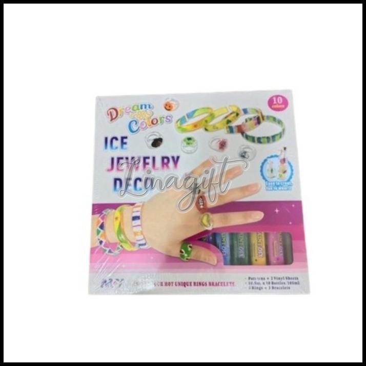 Jual BEST DEAL MAINAN ANAK DIY GLASS DECO ICE JEWELRY DECO 5 CINCIN 3 GELANG KREATIF Shopee Indonesia