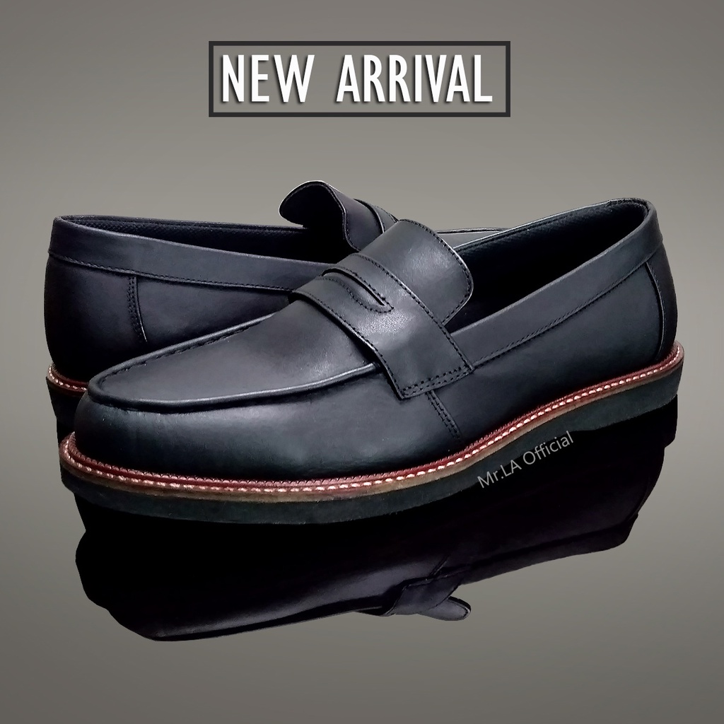 Jual Sepatu Loafers Pria Hitam Kulit Asli Sepatu Slip On Pria