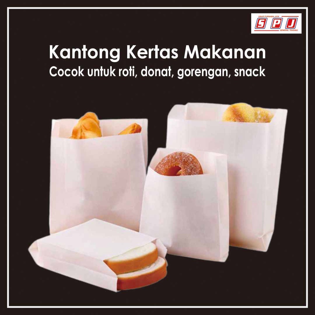 Jual Kantong Kertas Putih Kantong Kertas Makanan Isi Pcs Shopee Indonesia