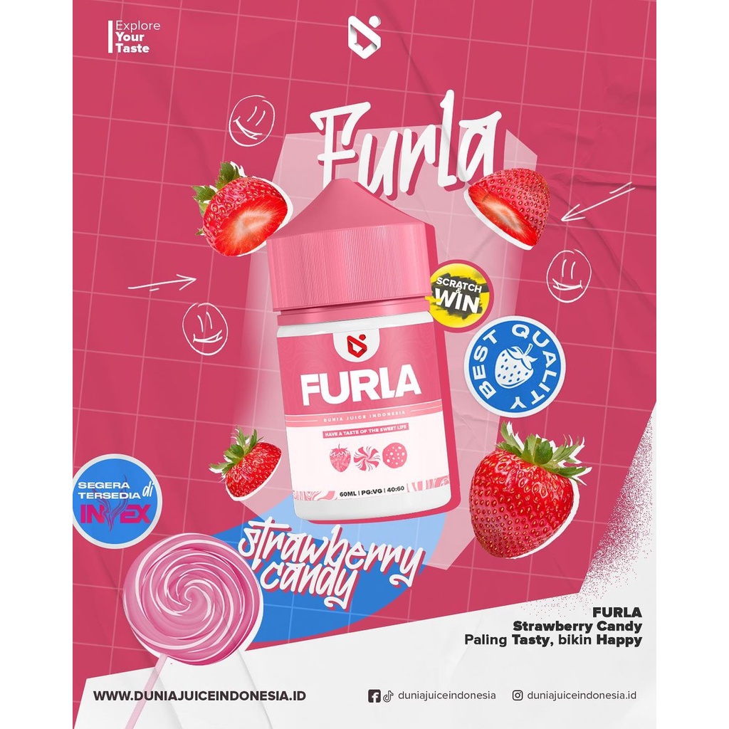 Jual FURLA V2 STRAWBERRY CANDY 60ML | Shopee Indonesia